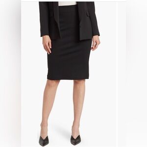 NWT T Tahari Ponte Pull-On Black Pencil Skirt - Sleek Office Staple XL